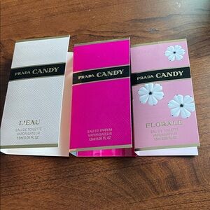 Prada Candy Eau de Toilette Set in Pink, Cream, and Light Pink